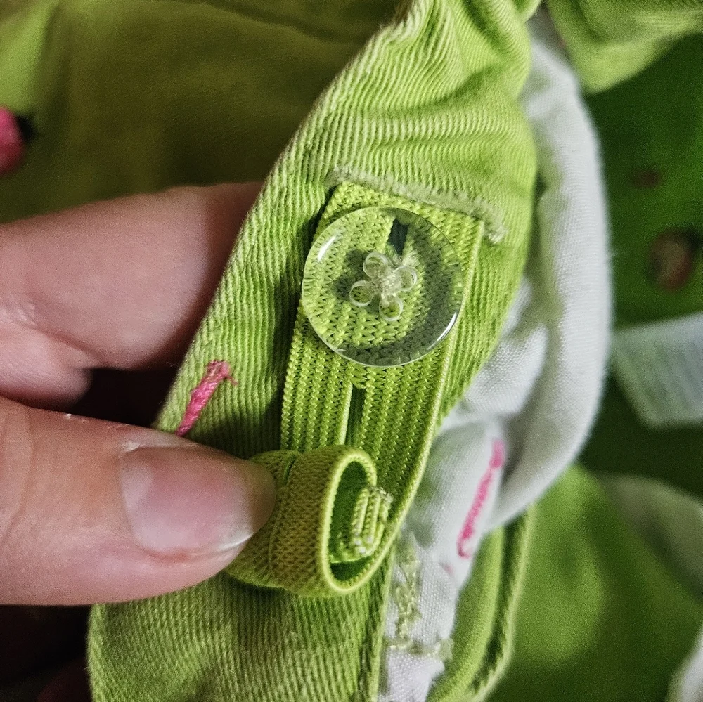 Gymboree Lime Green Kids Shorts with Pink Lady Bug Accents